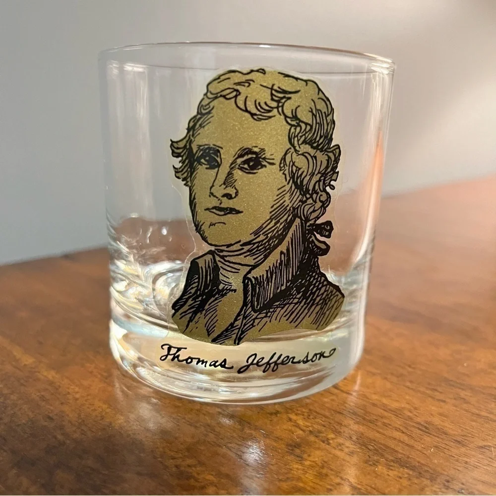 Paul Revere and Thomas Jefferson whiskey glasses.